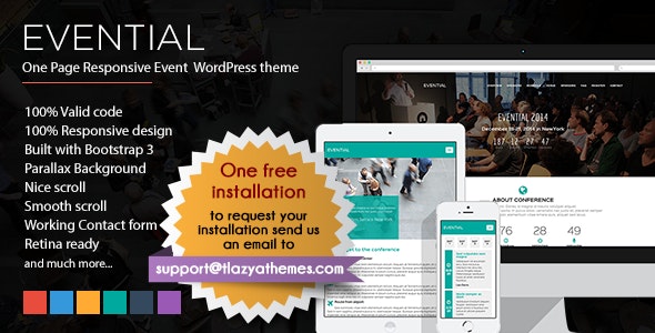 Evential - One Page Responsive Event WordPress Theme