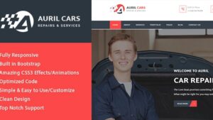 Auril Car Mechanic Workshop HTML Template