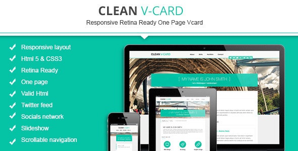 Clean Html V-card Template