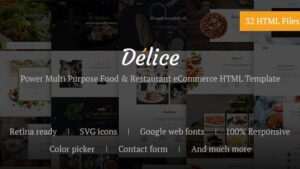 Delice Power Multi Purpose Food & Restaurant eCommerce HTML Template