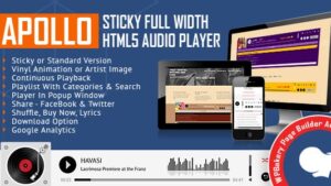 Apollo Sticky Full Width HTML5 Audio Player for WPBakery Page Builder